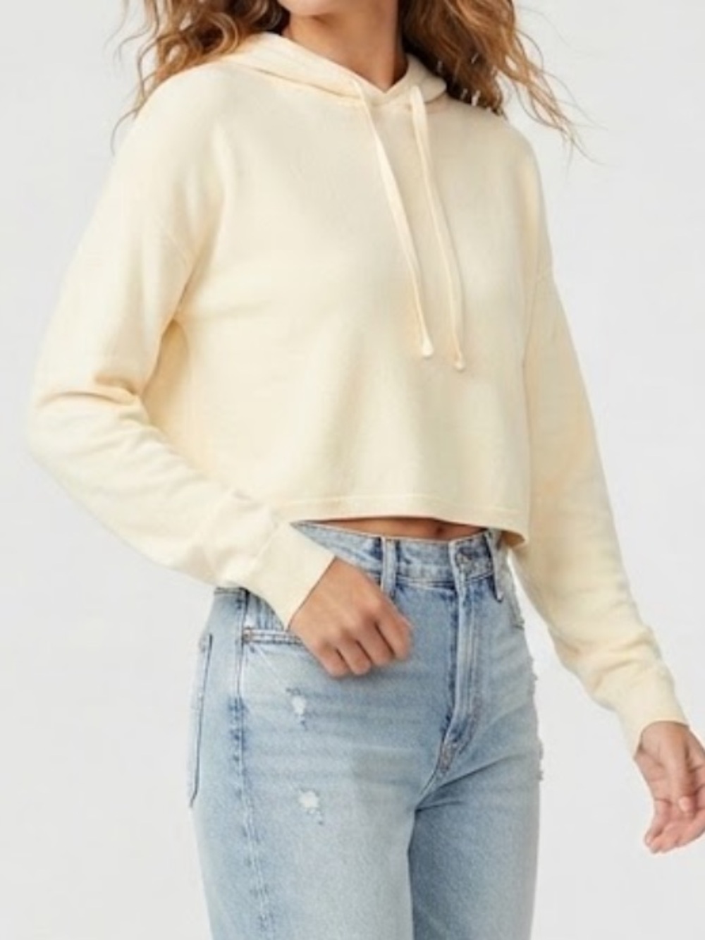 Calvin Klein Long Sleeved Knit Cream Hoodie Sweater Women’s Size Small